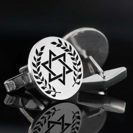 Oval Handmade Silver Magen David Cufflink