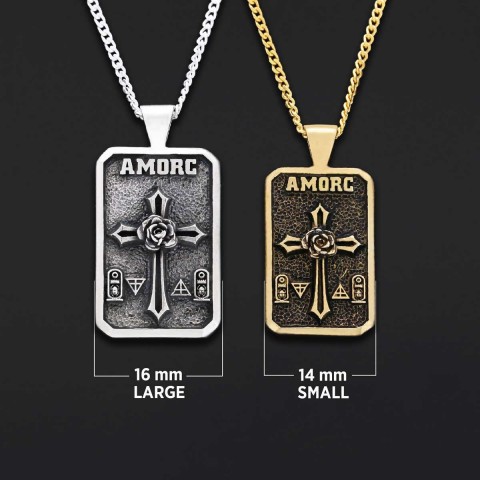 Mason Charm Necklace, Rosicrucian Order Jewelry, Freemason Pendant
