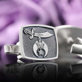 Shriners Masonic Special Design Square Silver Cufflink