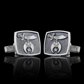 Shriners Masonic Special Design Square Silver Cufflink