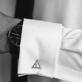 Yod Sticker Handmade Special Design Sterling Silver Masonic Cufflink