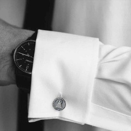 Custom Design Silver Round The Eye Masonic Cufflink
