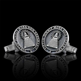 Custom Design Silver Round The Eye Masonic Cufflink