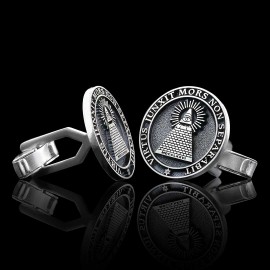 Custom Design Silver Round The Eye Masonic Cufflink