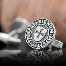 Special Design Silver Templi Signum Militie Masonic Cufflink