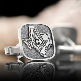 Masonic Country Map Sterling Silver Texas Masonic Cufflink