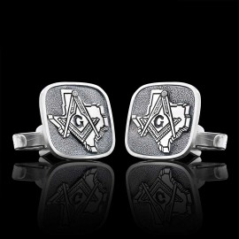 Masonic Country Map Sterling Silver Texas Masonic Cufflink