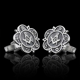 Masonic Special Design Silver Lodge Cufflink