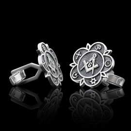 Masonic Special Design Silver Lodge Cufflink