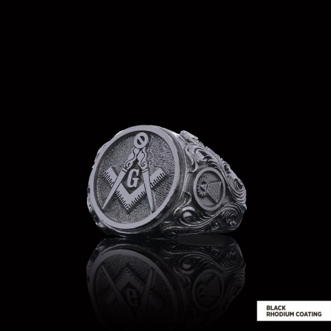 Masonic Ring, Antique Mason Ring, Elegant Mason Ring, Silver Jewelry Gift