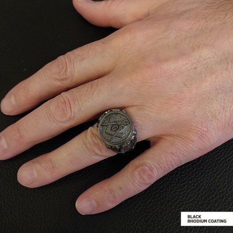 Masonic Ring, Antique Mason Ring, Elegant Mason Ring, Silver Jewelry Gift
