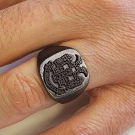 Spes Mea In Deo Est Masonic Ring, Freemasonic Ring, Master Mason Ring, Elegant Masonic Ring