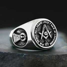 Celtic Lodge Masonic Ring, Round Mason Ring, Ancient Lodge Mason Ring