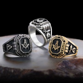 Handmade Lodge Masonic Ring, Custom Mason Ring