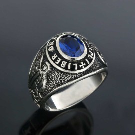 Masonic Silver Ring, Mystic Mason Ring, Mason's Emblem Ring