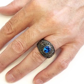 Masonic Silver Ring, Mystic Mason Ring, Mason's Emblem Ring