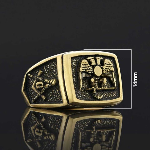 Master Mason Handmade Sterling Silver Men Signet Ring, Freemason Symbol Signet Ring