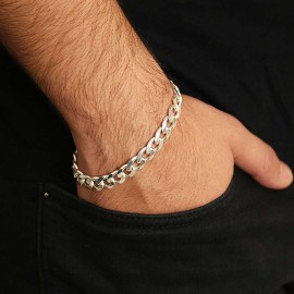 Men Silver Chain Bracelet