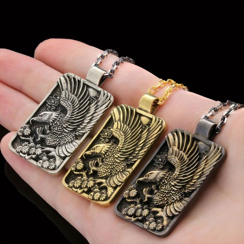 Men Sterling Silver Eagle Pendant Men Sterling Silver Eagle Pendant