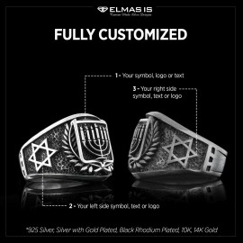 Menorah Isolated Silver Ring
