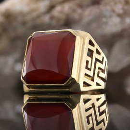 Unique Design Men Gemstone Silver Ring