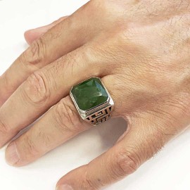 Unique Design Men Gemstone Silver Ring