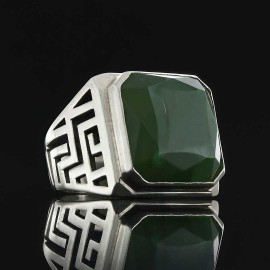 Unique Design Men Gemstone Silver Ring