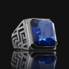 Unique Design Men Gemstone Silver Ring