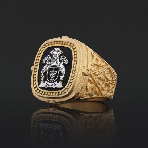 Heritage Family Crest Ring, Heraldic Family Crest Ring