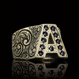 Monogram A Bold Alphabet Ring