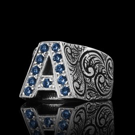 Monogram A Bold Alphabet Ring