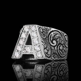 Monogram A Bold Alphabet Ring