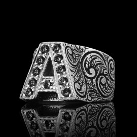 Monogram A Bold Alphabet Ring