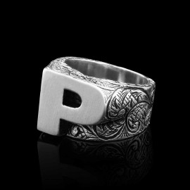Monogram P Alphabet Ring