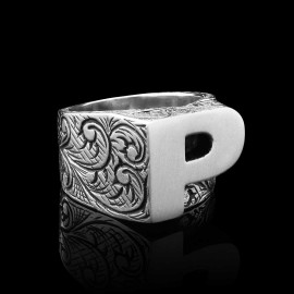 Monogram P Alphabet Ring