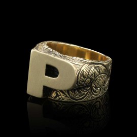 Monogram P Alphabet Ring