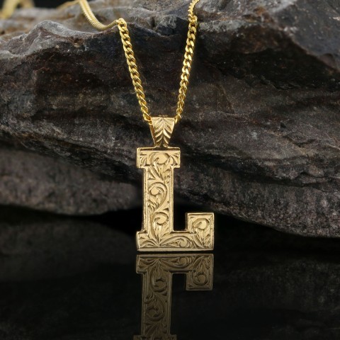 Monogram Special Design 925 Sterling Silver Letter L Necklace