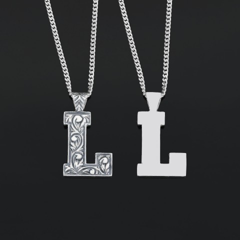 Monogram Special Design 925 Sterling Silver Letter L Necklace