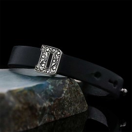 Motif Alphabet Letter D 925 Sterling Silver Bracelet
