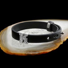 Motif Letter K Leather Bracelet