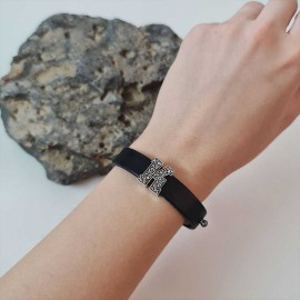 Motif Letter K Leather Bracelet