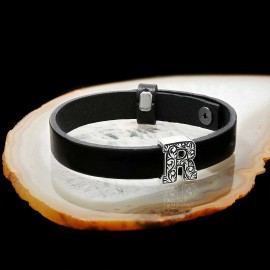 Motif Letter R 925 Sterling Silver Bracelet