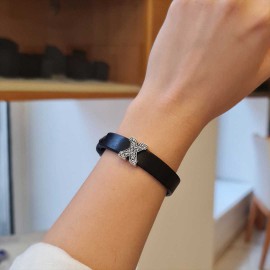 Motif Letter X Leather Bracelet