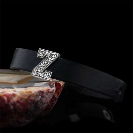 Motif Letter Z Leather Bracelet