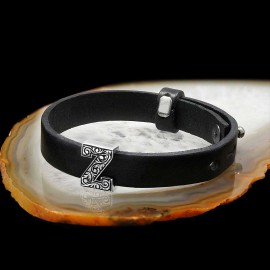 Motif Letter Z Leather Bracelet