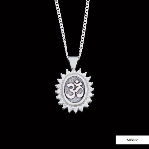 Om Necklace, Aum Necklace, Spiritual Jewelry, Om Necklace, Yoga-inspired Om Charm, Elegant Om Necklace, Stoned Aum Pendant