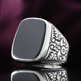Onyx Sterling Silver Ring