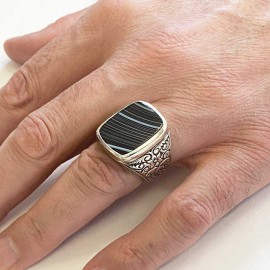 Onyx Sterling Silver Ring