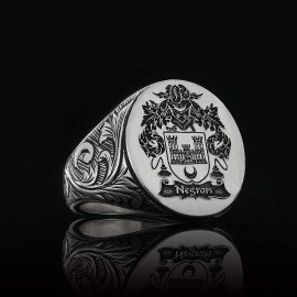 Oval Celtic Design Engraved Family Ring