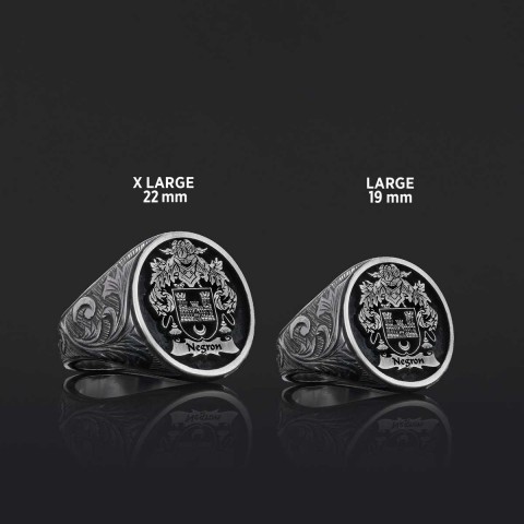Oval Celtic Design Raised Family Ring, Custom Family Crest Ring